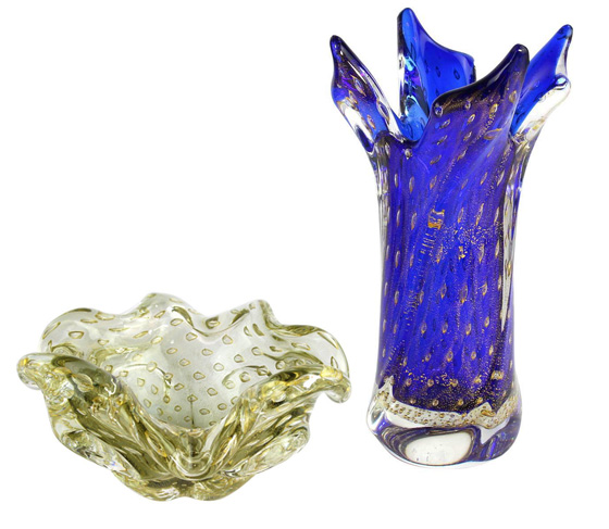 vases de mode des années 60 en verre de Murano vénitien omg original