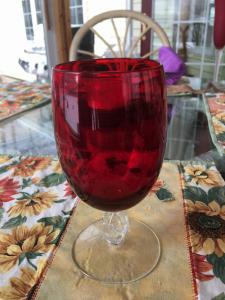 Red wine glasses