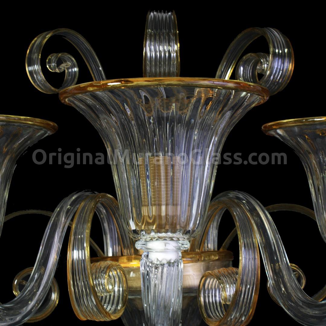 Applique manin pastorale vetro di murano 3 luci Applique in vetro di murano