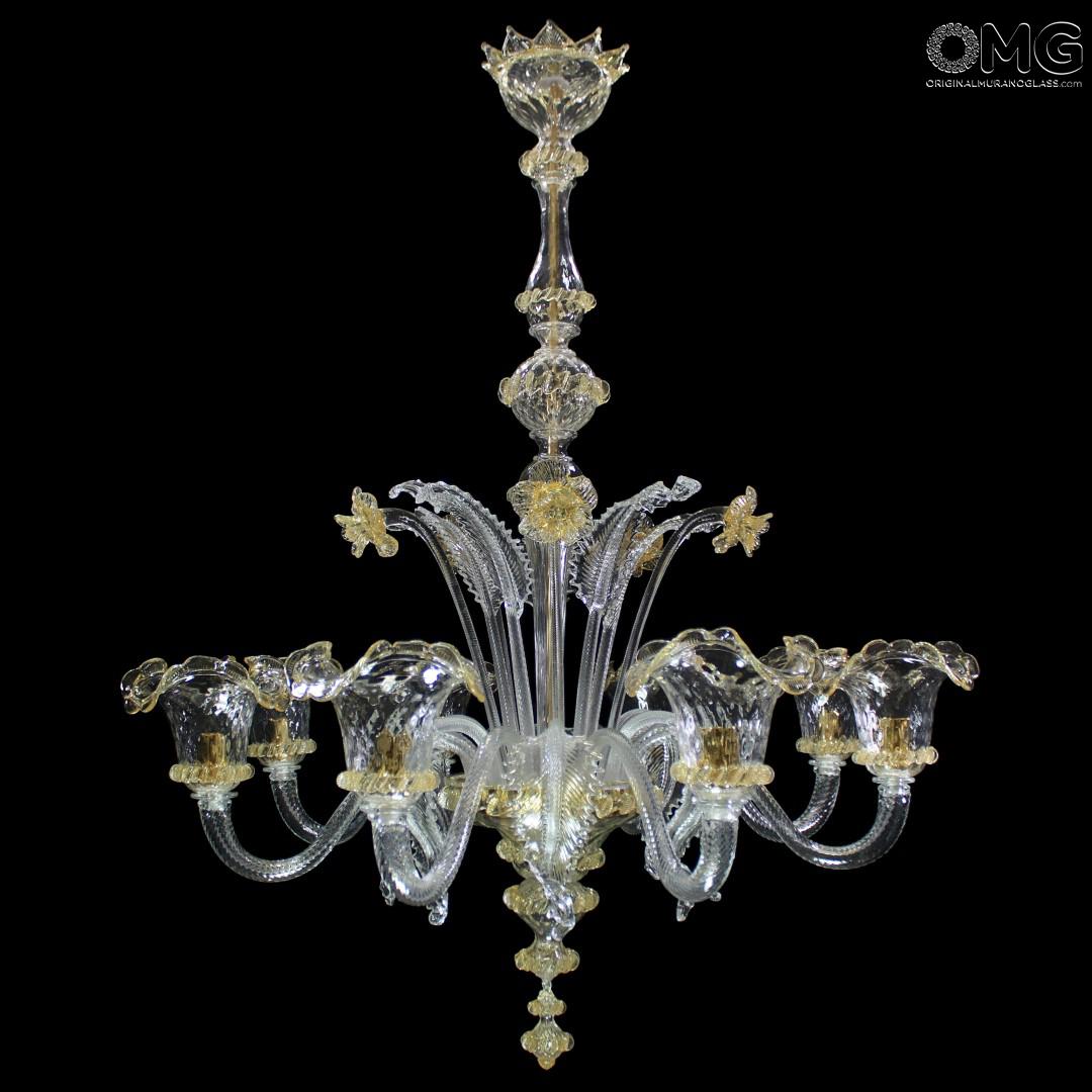 Lampadario elegante vetro di murano 8 luci Lampadario in vetro di murano