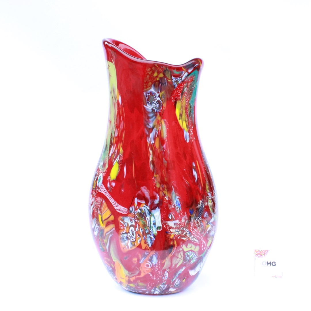 vase flame red murano glass vase christmas mass times