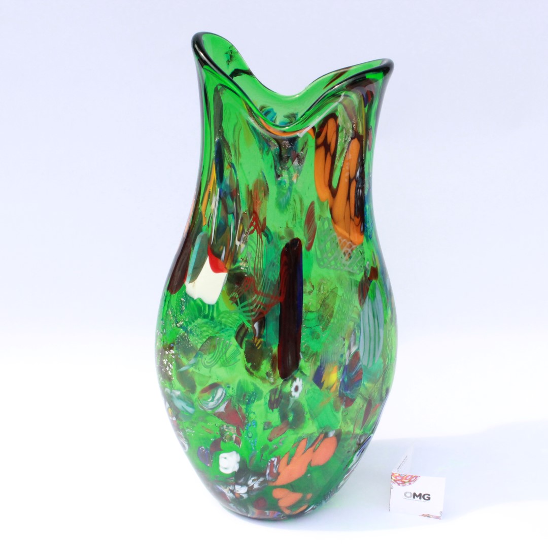 Vase Nature Green Original Murano Glass OMG