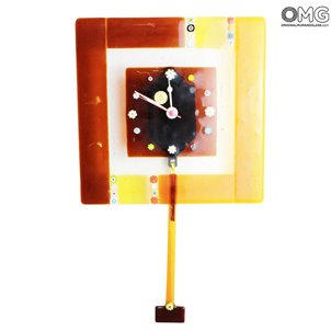 amber_square_arlecchino_clock_wall_murano_glass_omg