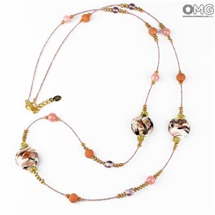 necklace_triple_beeds_pink_murano_glass_1