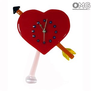 wall_clock_watch_murano_glass_heart_love