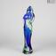 Lovers Sculpture - OneLove - Light Blue Green decoration - Original Murano Glass OMG 
