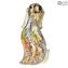 Dog Figurine in Murrine Millelfiori Gold - Animals - Original Murano glass Omg