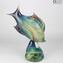Fish on base - Sculpture in chalcedony - Original Murano Glass Omg