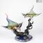 Batoideas into the abyss - Sculpture in chalcedony - Murano glass - Sawfish Rayes
