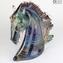 Horse head - Sculpture in chalcedony - Original Murano glass Omg