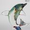 Jumping Dolphin  - Sculpture in chalcedony - Original Murano Glass Omg