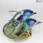 Dolphins - Sculpture in chalcedony - Original Murano glass OMG