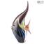 Tropical Fish Moon - Sculpture in chalcedony - Original Murano Glass