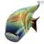 Pesce tropicale Luna - Scultura in Calcedonio - Vetro di Murano Originale OMG