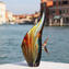 Tropical Fish Moon - Sculpture in chalcedony - Original Murano Glass