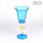 Venetian Goblet Stem Aquamarine - Murano Glass