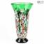 Edera Green - Flowers Vase -  Murano glass Millefiori