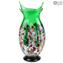 Orchidea Green - Flowers Vase -  Murano glass Millefiori