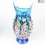 Orchidea Light Blue - Flowers Vase -  Murano glass Millefiori