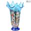 Geranium Light Blue - Flowers Vase - Murano glass Millefiori