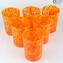 Set of 6 Drinking glasses Orange Limoncello - Original Murano Glass 