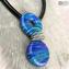 Malvasia Pendant blue - Necklace Venetian - Original Murano Glass OMG