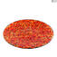 Plate Round Red - pure Gold - Original Murano Glass -  Fruits holder