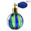 Boccetta profumo atomizzatore blue/verde avventurina in vetro di Murano