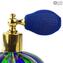 Boccetta profumo atomizzatore blue/verde avventurina in vetro di Murano
