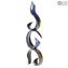 Triple Ribbon - Chalcedony Sculpture -  Original Murano Glass OMG