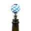 Tappo per bottiglia in vetro di Murano con filigrana Verde e blu + Scatola