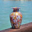 Vaso con Millefiori con oro - vetro di Murano originale