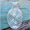 Vaso in filigrana bianca in vetro di Murano originale soffiato
