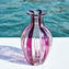 Vaso con Canne rosa in vetro di Murano originale soffiato