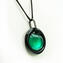 Necklace - green circular submerged glass - Original Murano Glass OMG