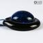 Necklace - Light blue circular submerged glass - Orignal Murano Glass OMG