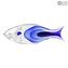 Pesce astratto - blu - Vetro Murano Originale