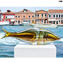 Fish Abstract Sculpture - Amber - Original Murano Glass