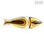 Pesce astratto - ambra - Vetro Murano Originale OMG