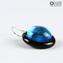 Earrings - circular submerged glass blue - Original Murano Glass OMG