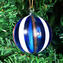 Christmas Ball - Canes Fantasy BLUE -Murano Glass Xmas