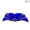 Piatto Quadrato Fly - Svuotatasche - Millefiori Blu vetro di Murano