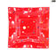 Piatto Quadrato Fly - Svuotatasche - Millefiori Rosso vetro di Murano