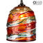 Hanging Lamp Red - Sbruffy Style - Original Murano Glass