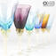 Long Drink Mix Colors Cup Set - 6 Blown Glasses