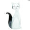 White Cat - Elegant Shape - Original Murano Glass OMG