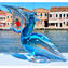 Pellicano con Pesce - Tecnica Sommerso - Vetro di Murano Originale OMG