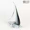 Sail Boat - Black - Original Murano Glass OMG