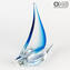 Sail Boat - Cyan - Original Murano Glass OMG 