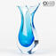 Vase Fish - Cyan Sommerso - Original Murano Glass OMG